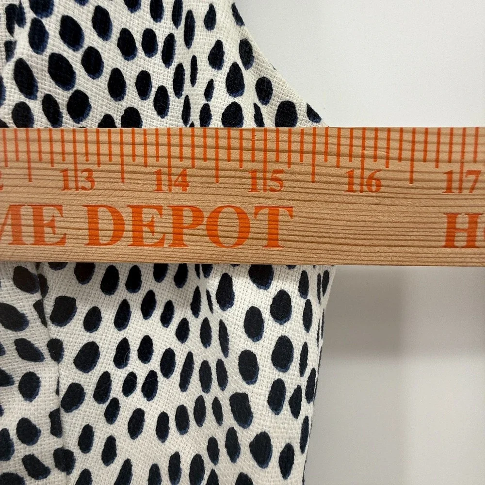 J Crew Textured Size 4 Weave Ink Ivory‎ Spot Dress Preppy Neutral Career Capsule